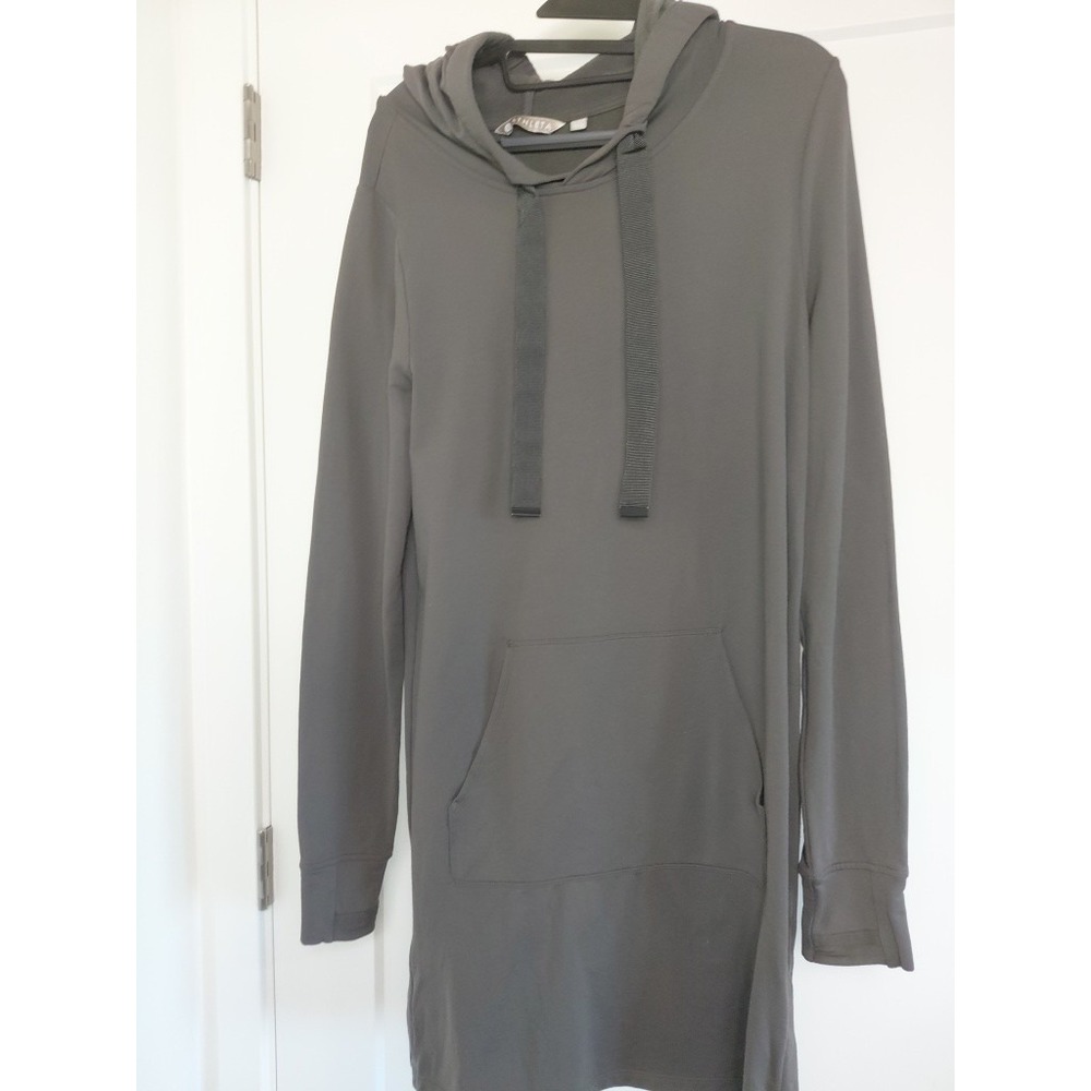 Athleta Hoodie Dress Long Sleeve Gray Nylon Blend Women's Medium